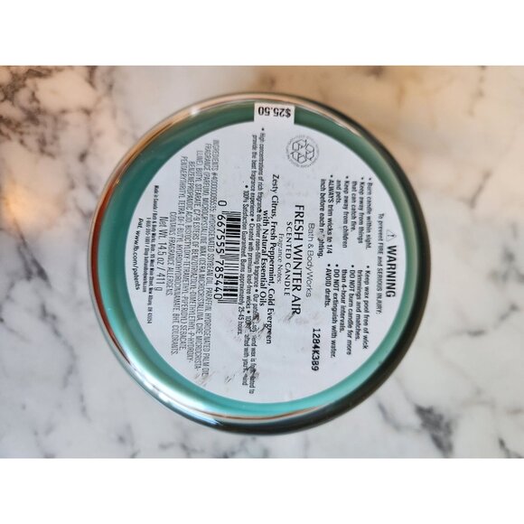 Bath & Body Works Fresh Winter Air Give Thanks 3-Wick Scented Candle 14.5 Oz Wit - Picture 2 of 6